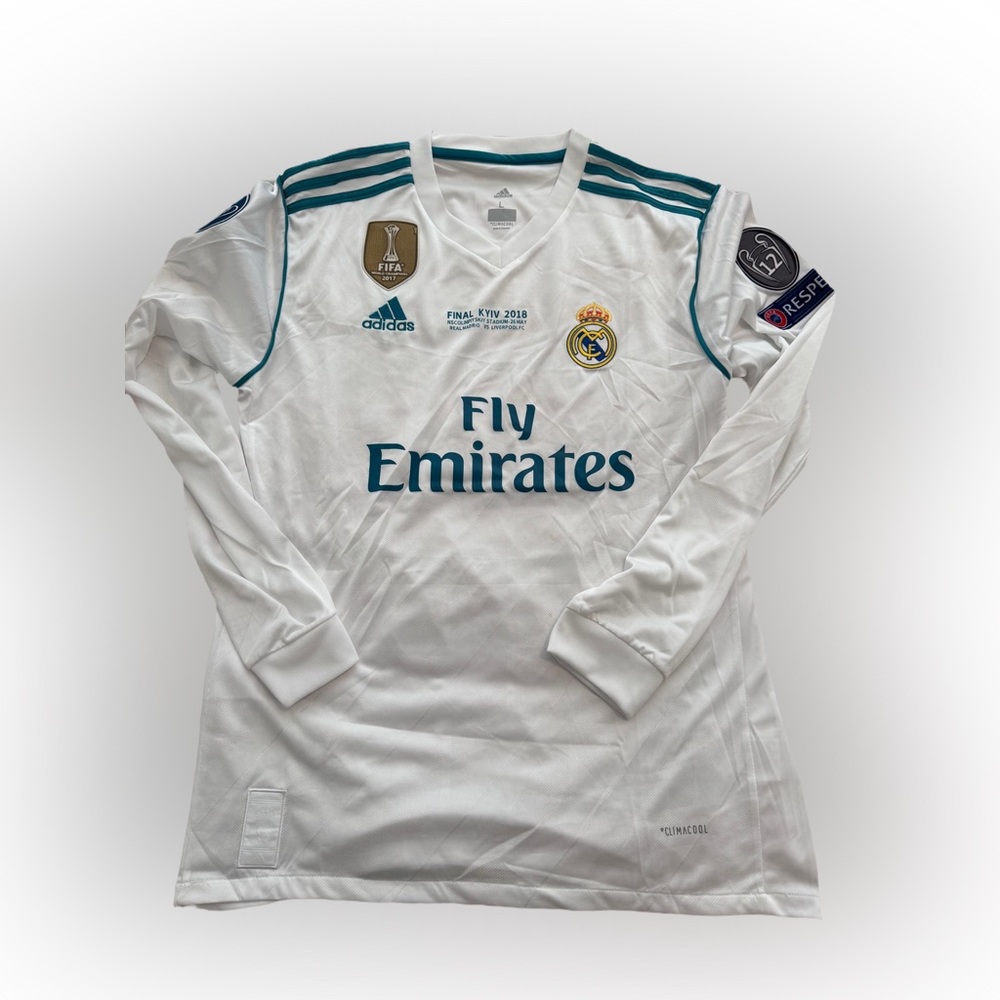 🔴 EUC Adidas Real Madrid Cristiano Ronaldo CR7 #7 Retro Soccer Jersey White L